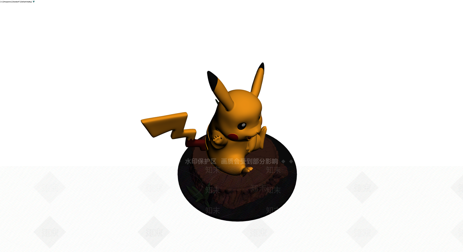 皮卡丘树桩底座摆件3D模型下载【ID:1230422315】