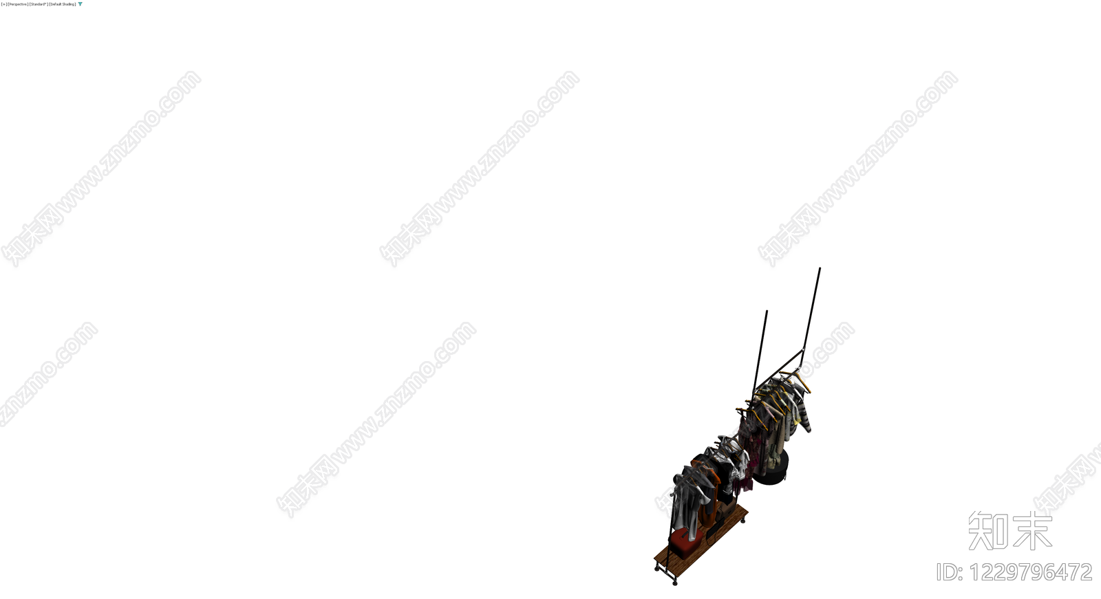 服装陈列架组合3D模型下载【ID:1229796472】