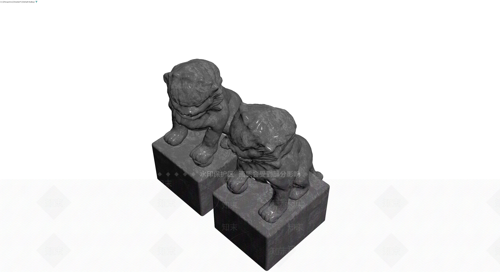 石狮子雕塑组合3D模型下载【ID:1229906085】
