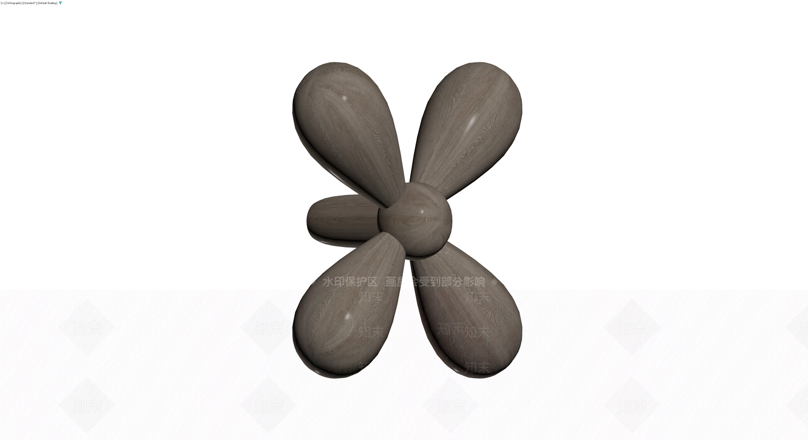 四叶木质造型雕塑3D模型下载【ID:1229914455】