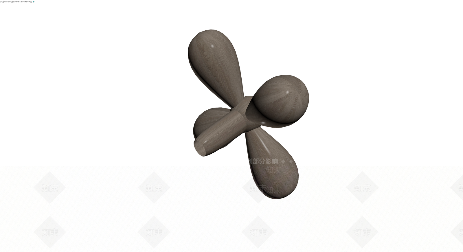 四叶木质造型雕塑3D模型下载【ID:1229914455】