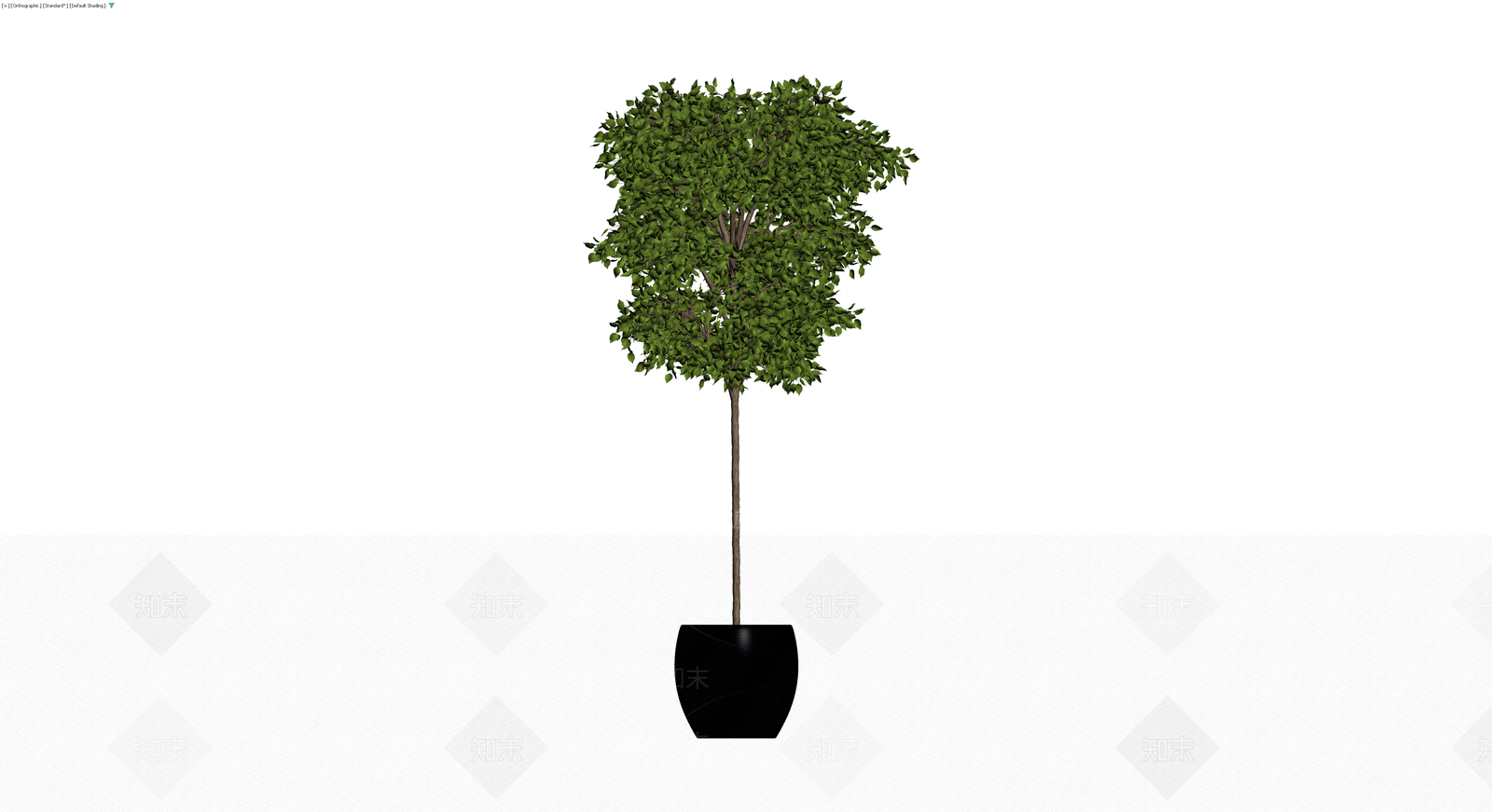 黑色花盆绿植盆栽3D模型下载【ID:1230682323】