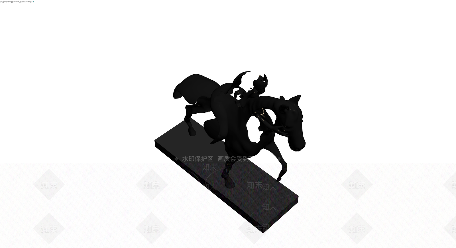 骑马人物黑色雕塑3D模型下载【ID:1230605367】