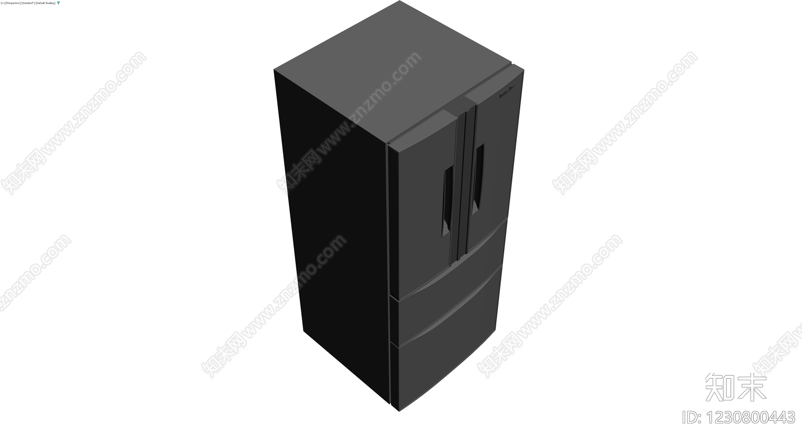 深灰色四门冰箱模型3D模型下载【ID:1230800443】