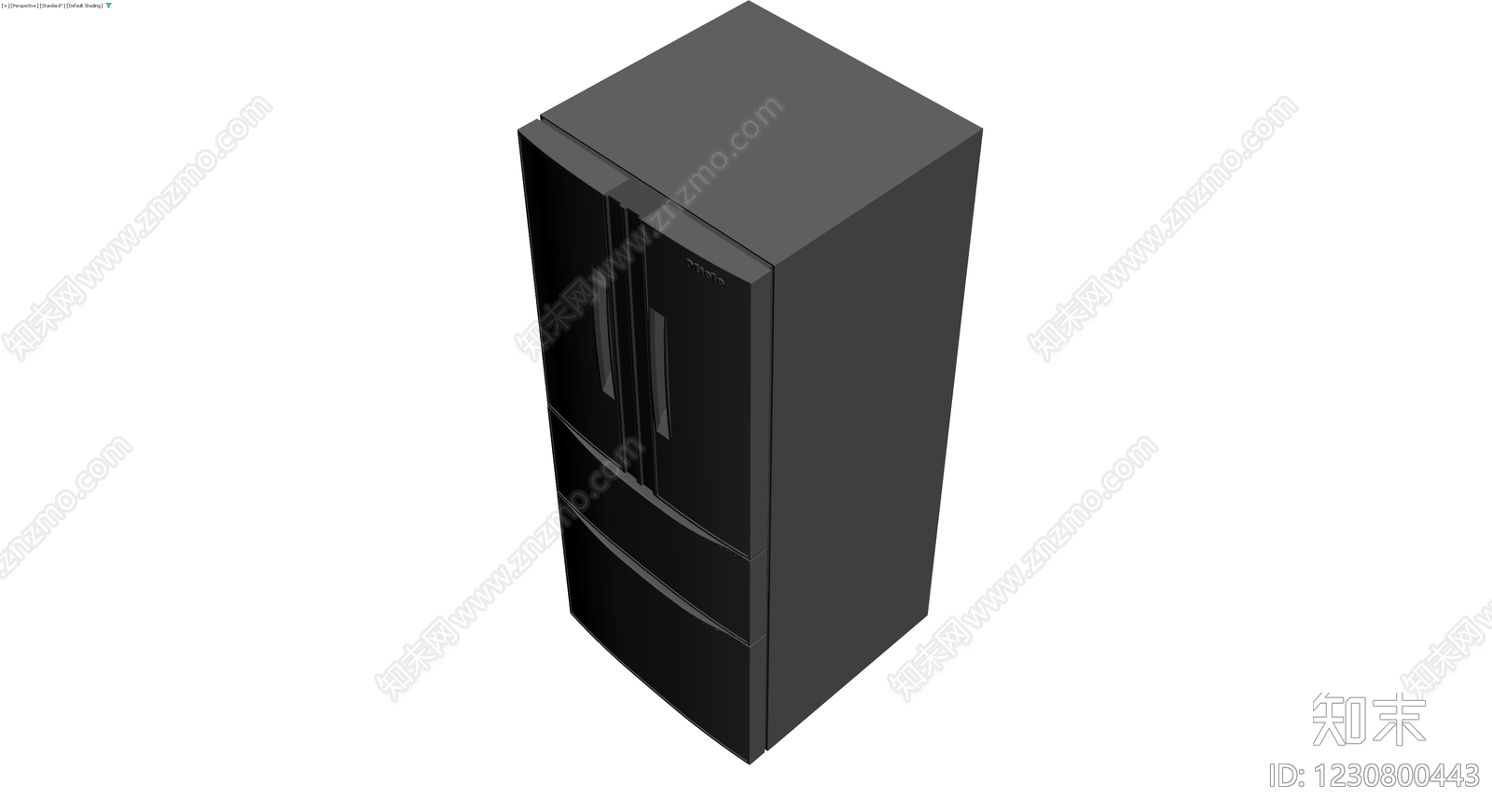 深灰色四门冰箱模型3D模型下载【ID:1230800443】