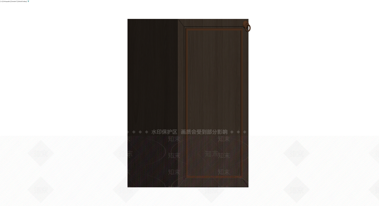 深色木纹单门立柜3D模型下载【ID:1230389052】