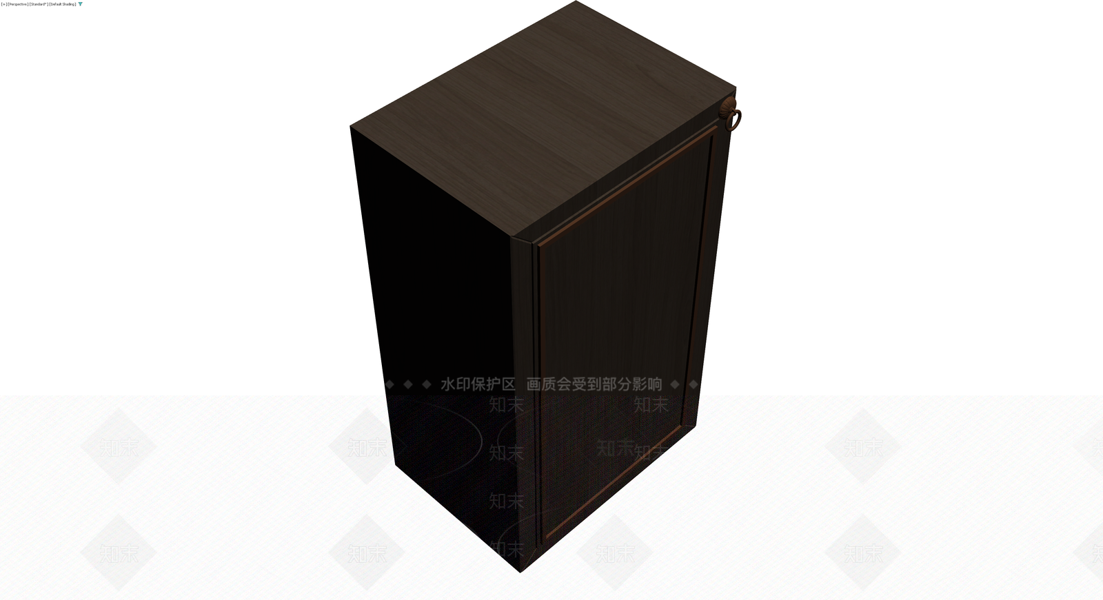 深色木纹单门立柜3D模型下载【ID:1230389052】