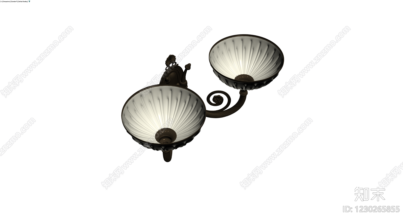 复古双头壁灯3D模型下载【ID:1230265855】
