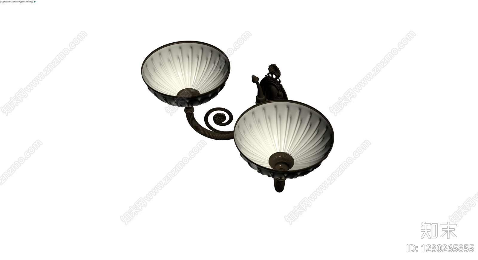 复古双头壁灯3D模型下载【ID:1230265855】