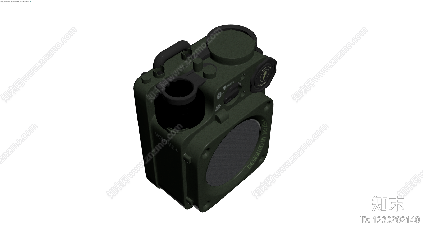 军绿色户外便携音箱3D模型下载【ID:1230202140】