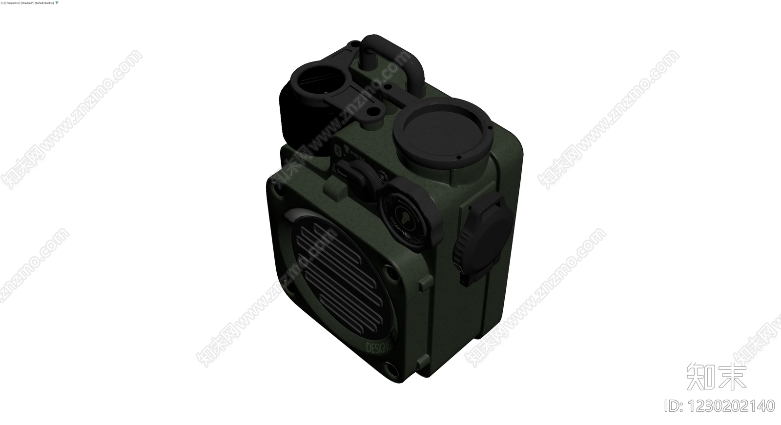 军绿色户外便携音箱3D模型下载【ID:1230202140】