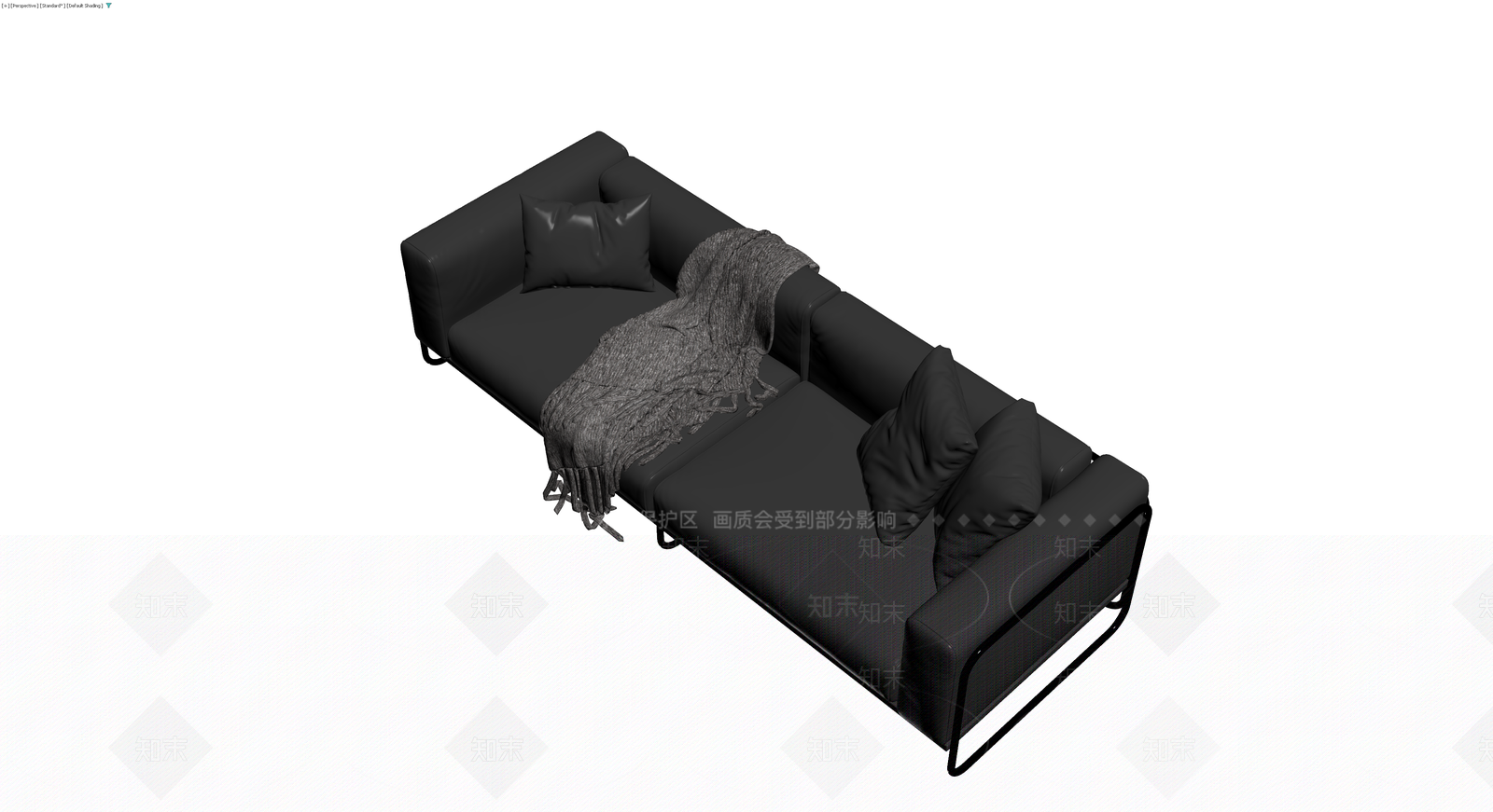 黑色现代组合沙发3D模型下载【ID:1229666575】