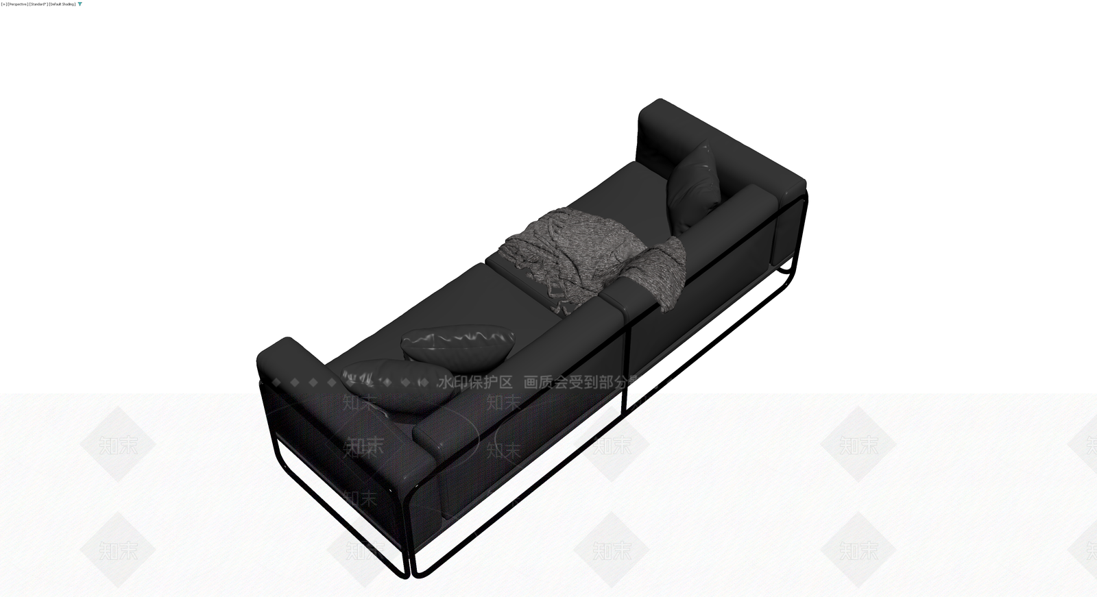 黑色现代组合沙发3D模型下载【ID:1229666575】