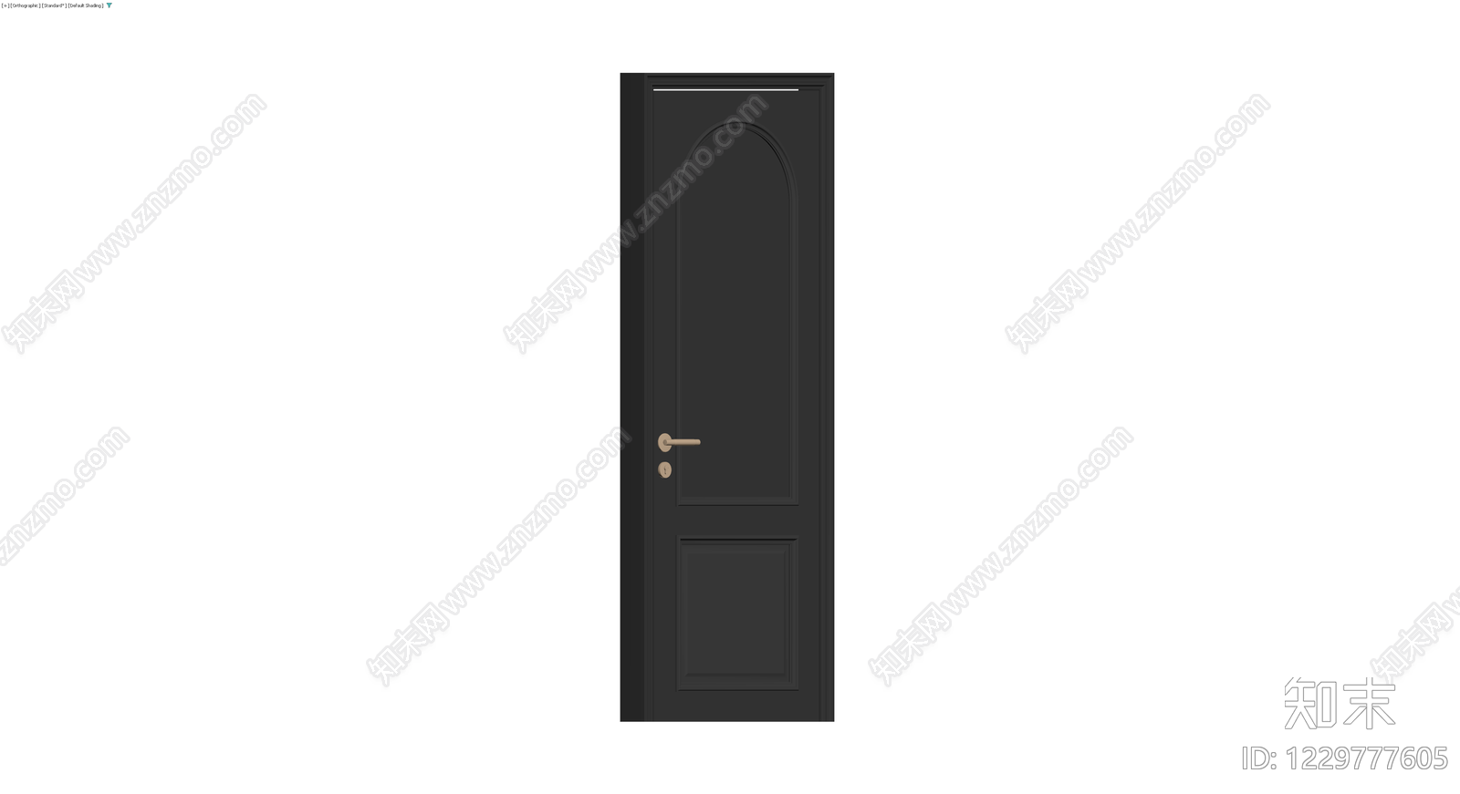 黑色欧式拱形门3D模型下载【ID:1229777605】