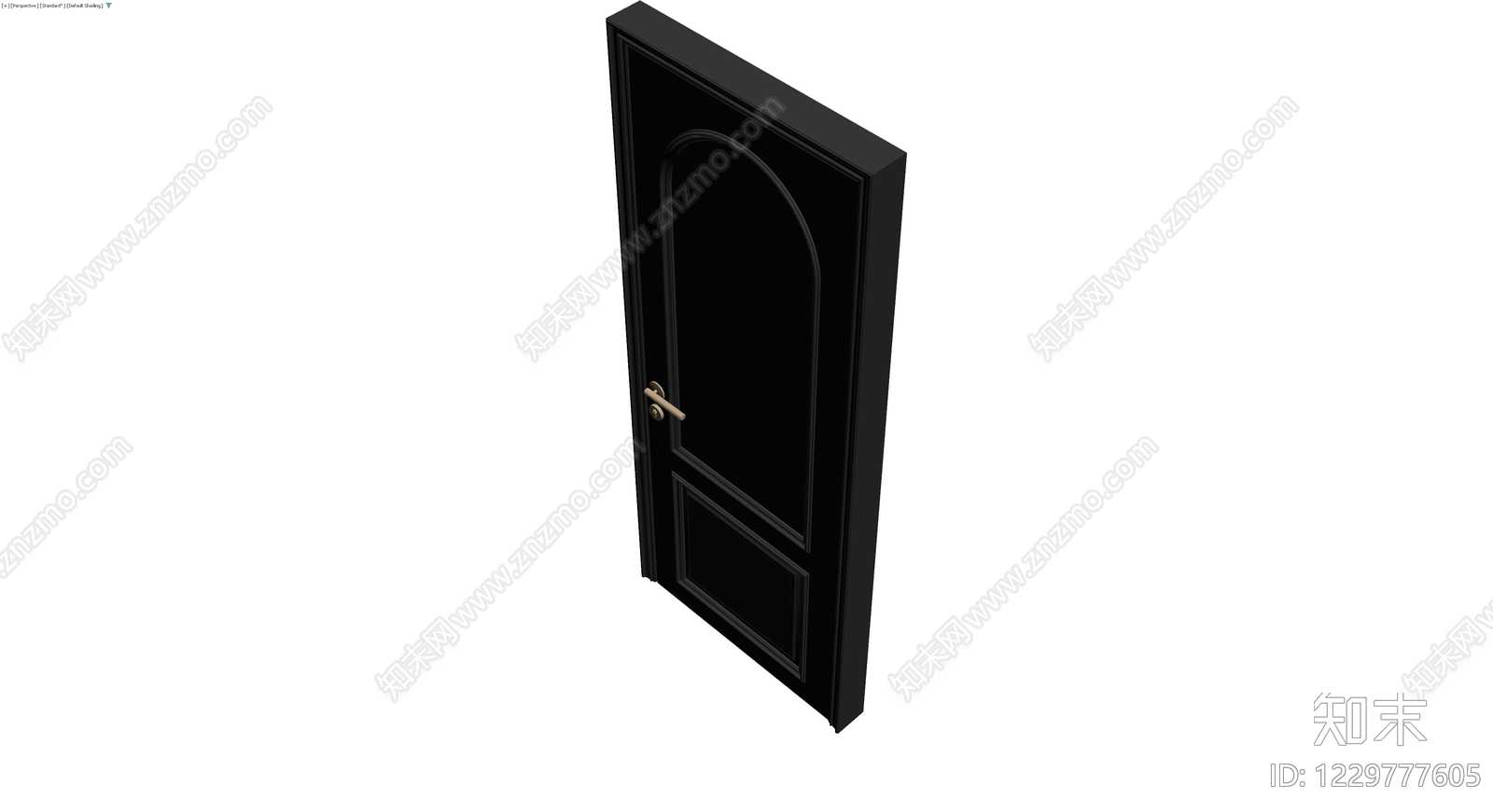 黑色欧式拱形门3D模型下载【ID:1229777605】