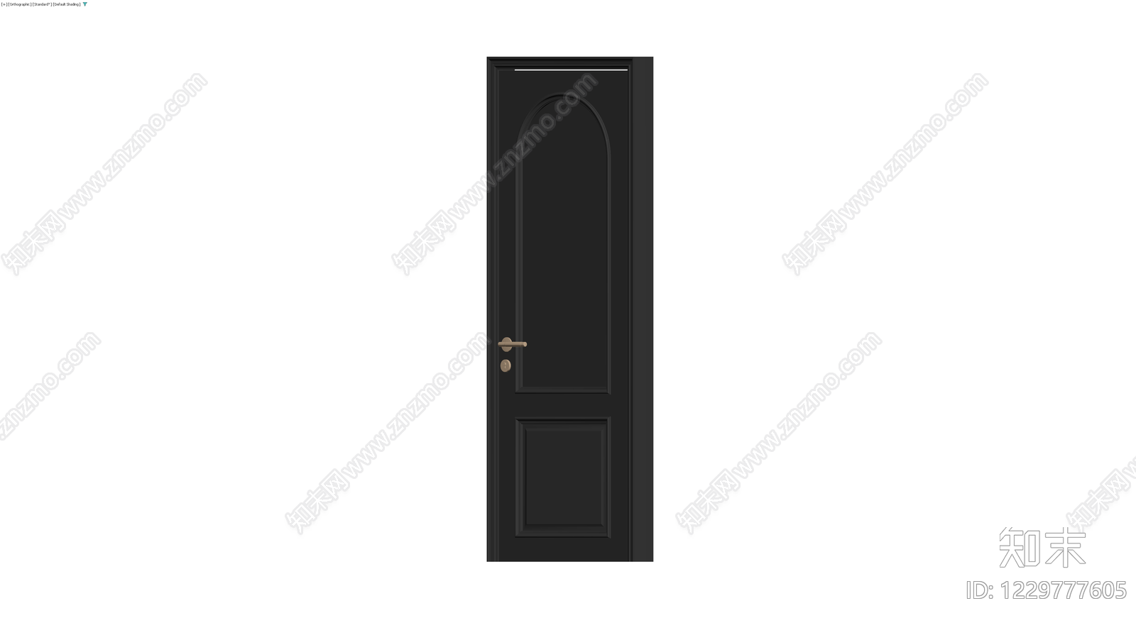 黑色欧式拱形门3D模型下载【ID:1229777605】