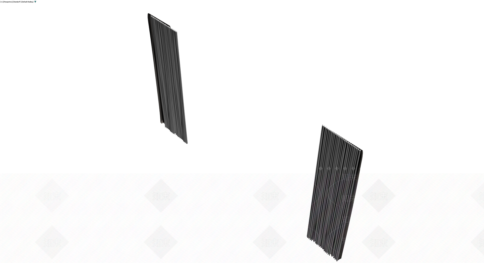 灰模双层窗帘组合3D模型下载【ID:1230642554】