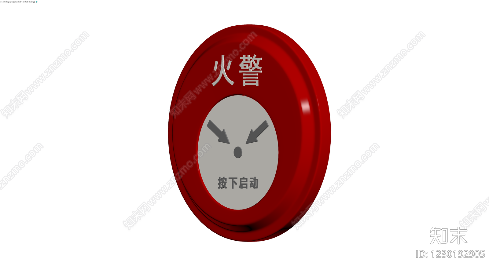 红色圆形火警手动报警器3D模型下载【ID:1230192905】