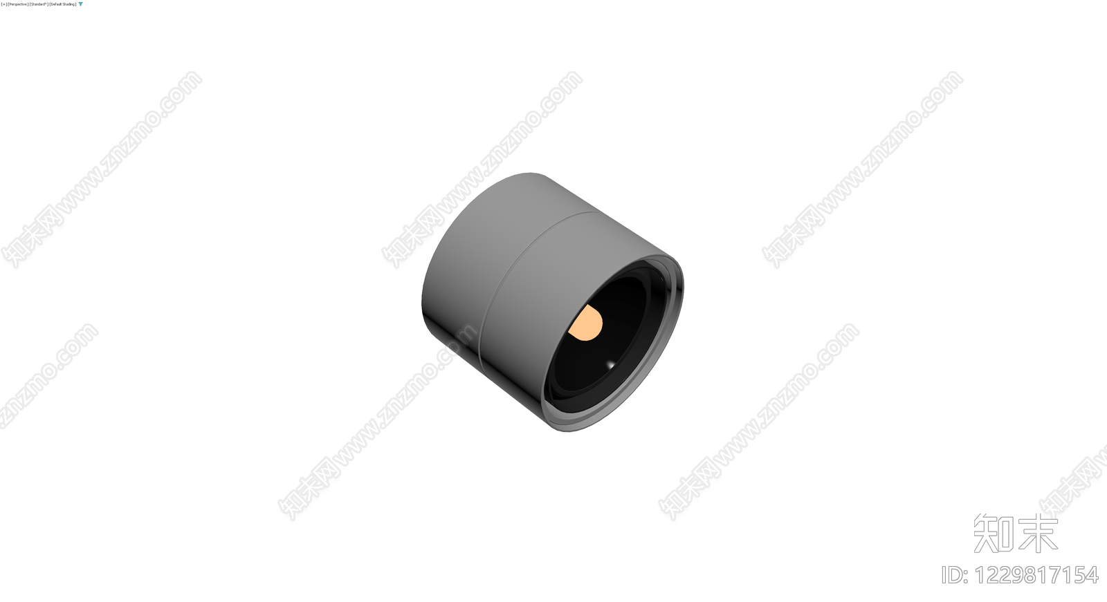 灰色圆柱筒灯3D模型下载【ID:1229817154】