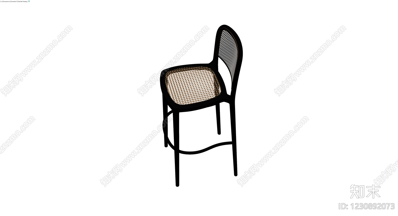 黑色藤编高脚椅3D模型下载【ID:1230892073】