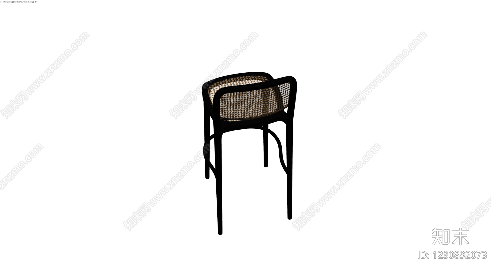 黑色藤编高脚椅3D模型下载【ID:1230892073】