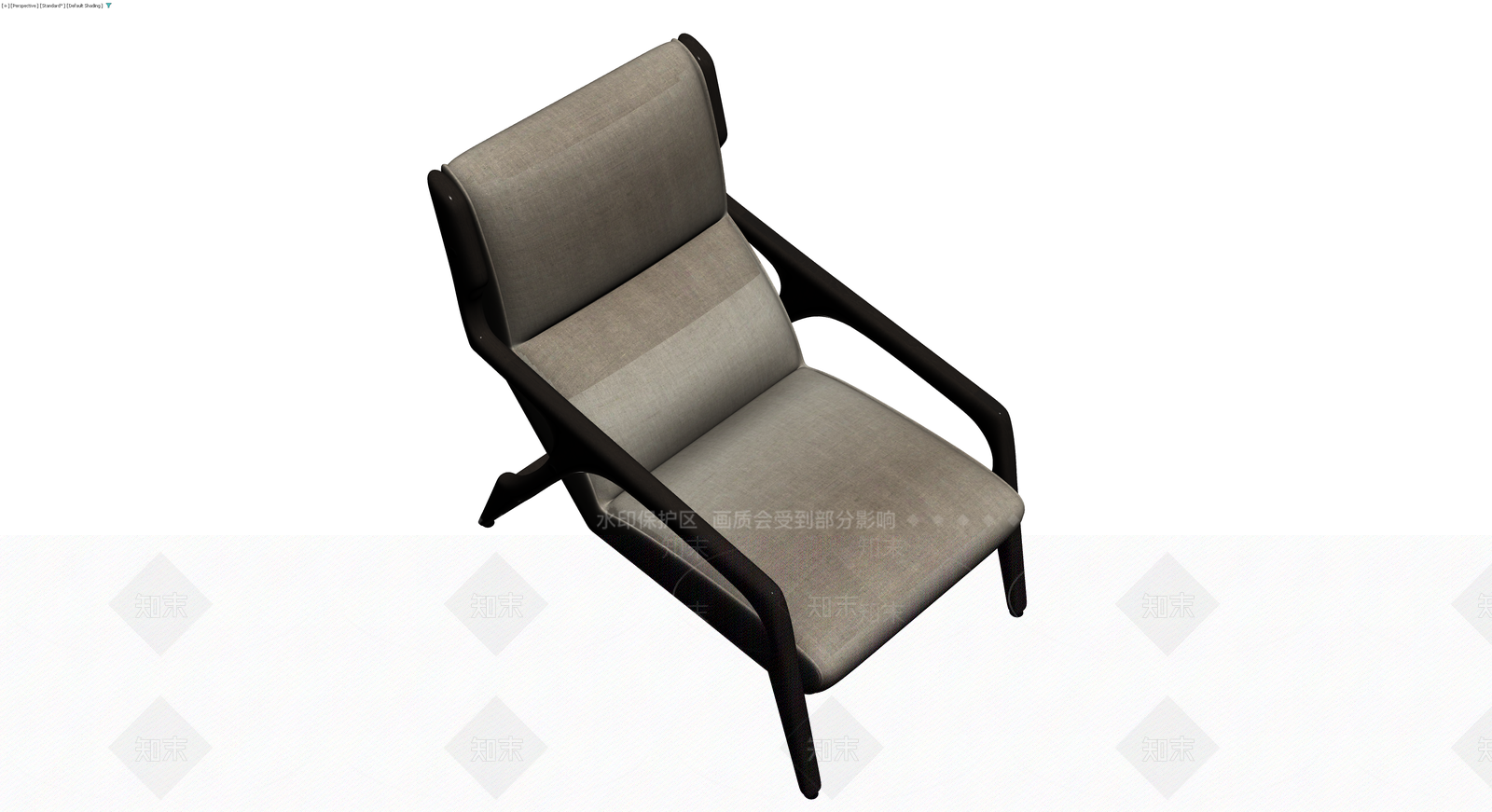 现代深色木质扶手椅3D模型下载【ID:1230317746】