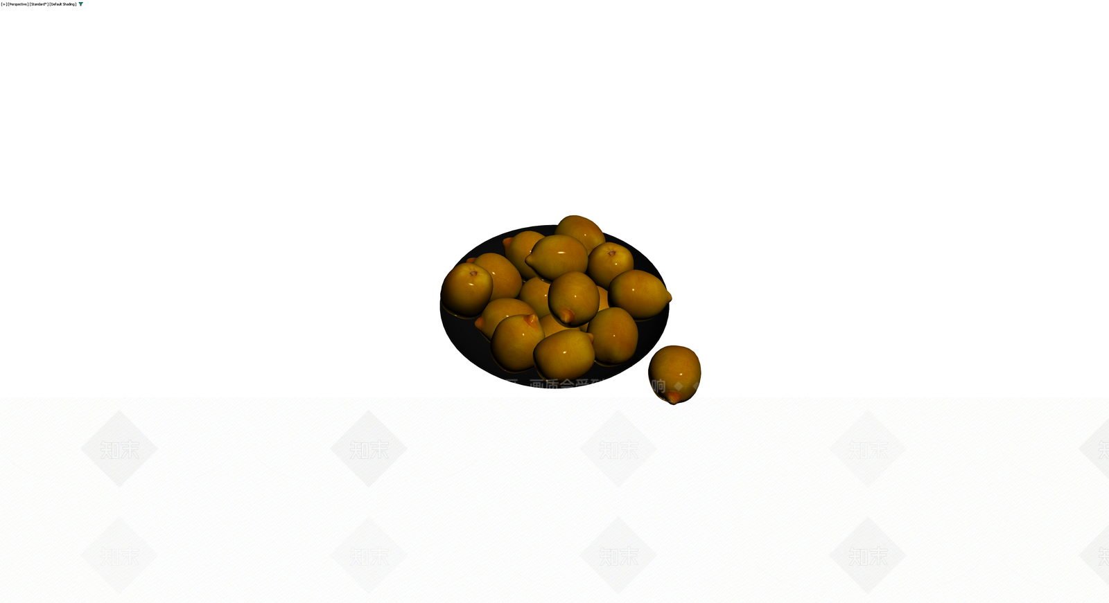 黑色果盘与柑橘组合3D模型下载【ID:1230781080】