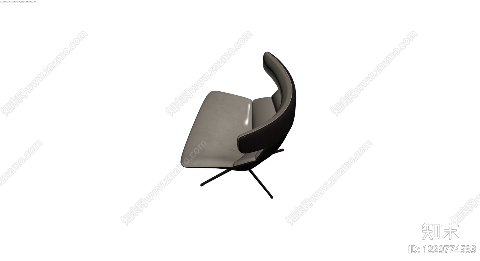 现代风格黑色休闲椅3D模型下载【ID:1229774533】