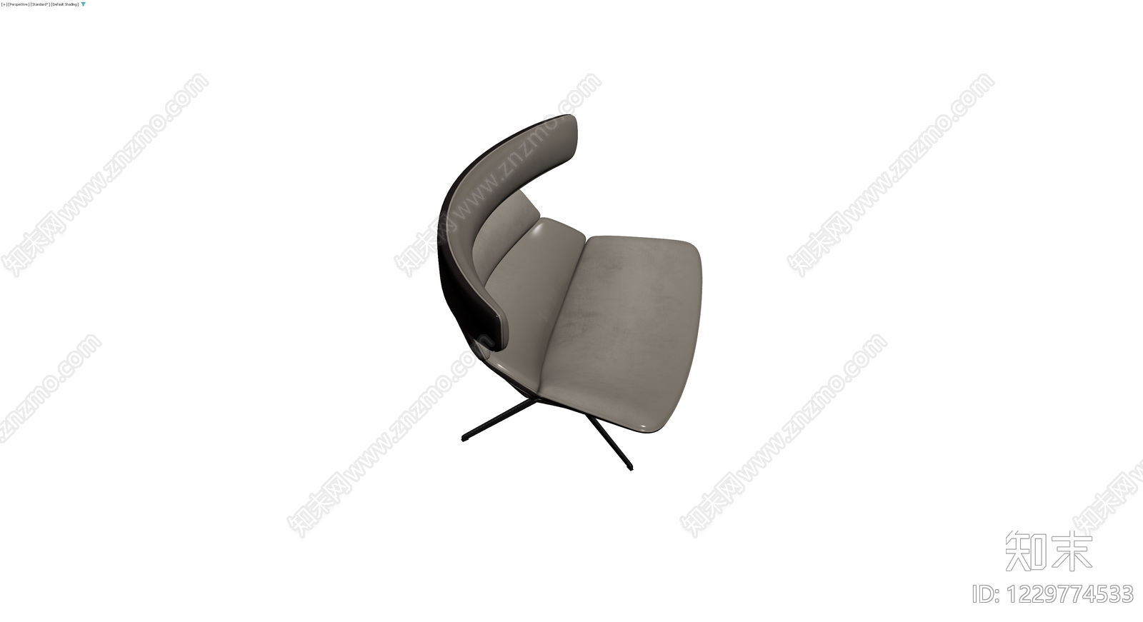现代风格黑色休闲椅3D模型下载【ID:1229774533】