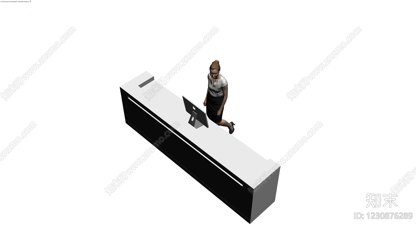 接待台与人物组合3D模型下载【ID:1230876289】