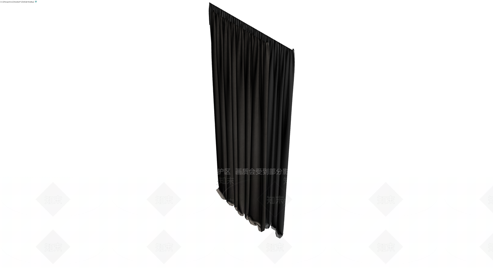 黑色布艺窗帘组件3D模型下载【ID:1230643236】