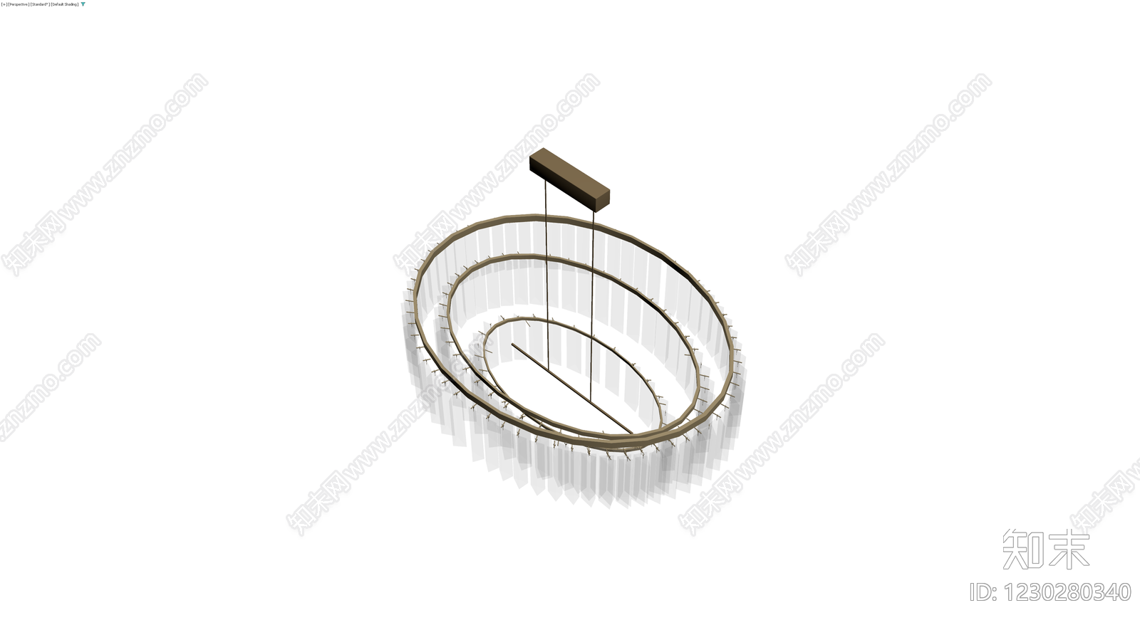 多层环形水晶吊灯3D模型下载【ID:1230280340】