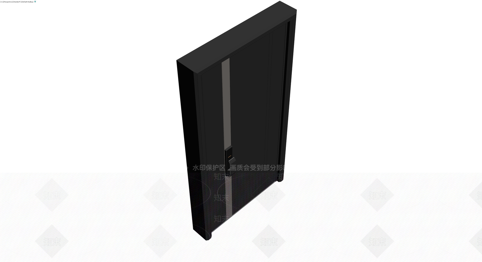 黑色现代入户门组件3D模型下载【ID:1229862490】