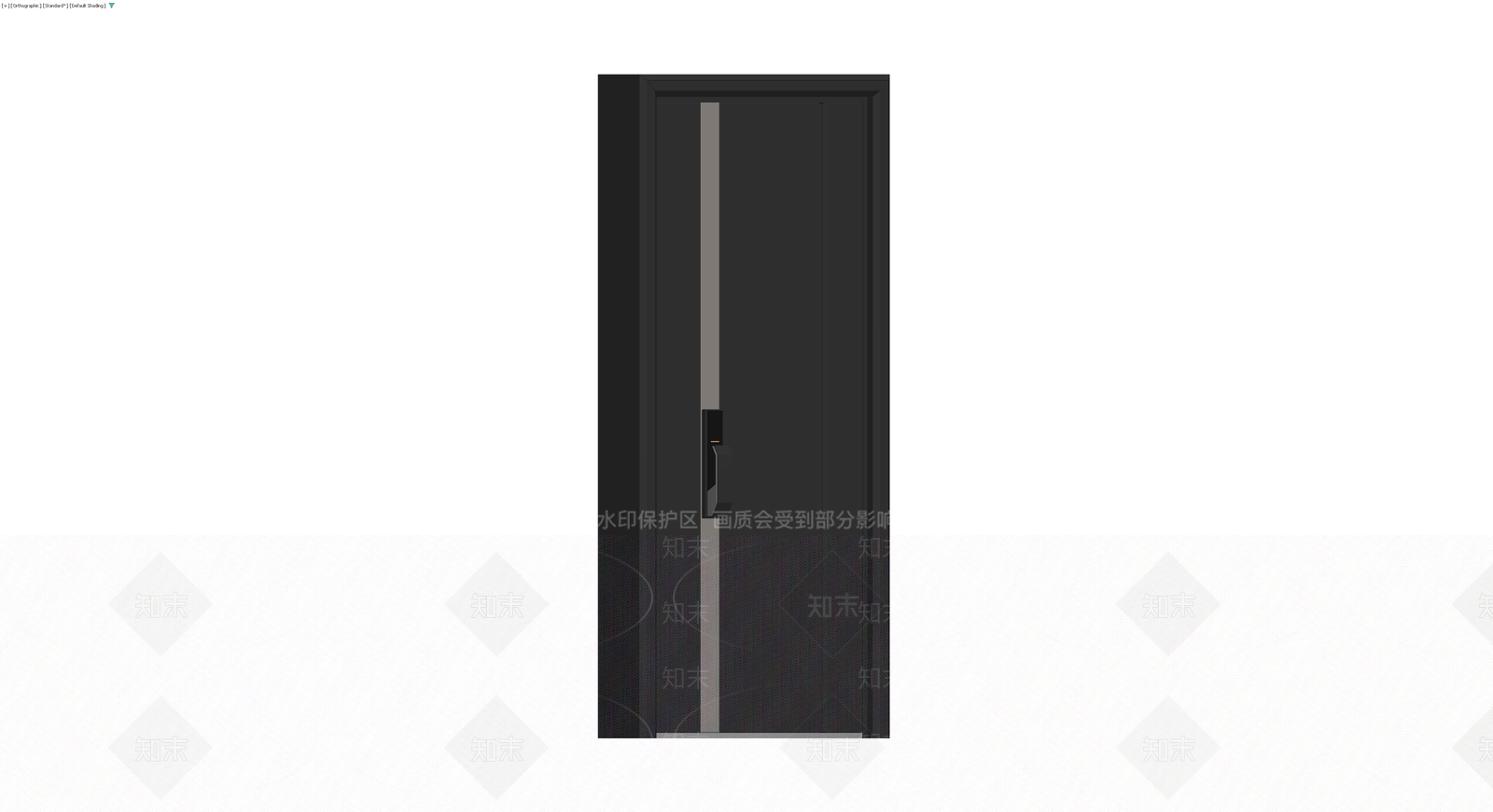 黑色现代入户门组件3D模型下载【ID:1229862490】
