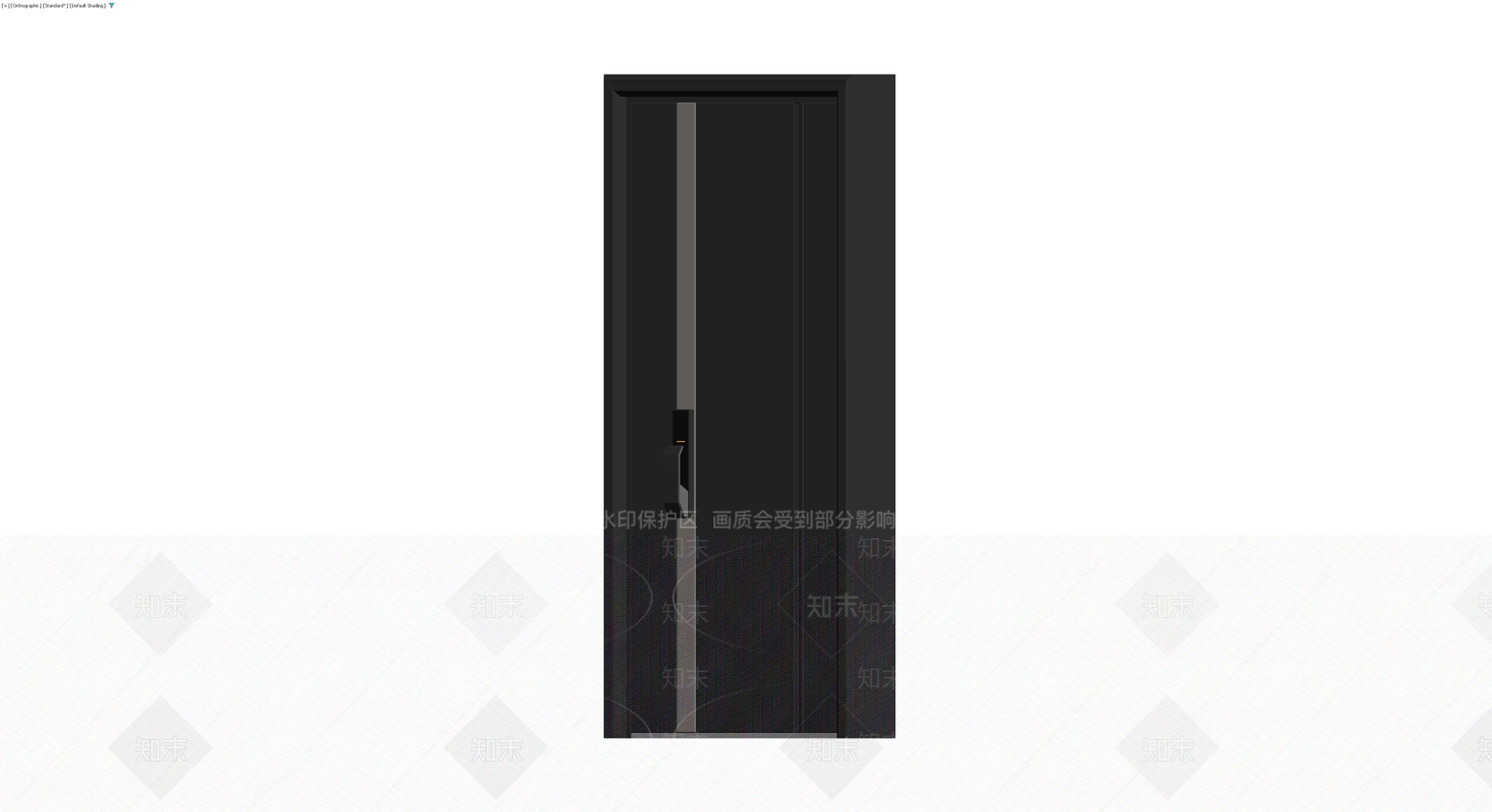 黑色现代入户门组件3D模型下载【ID:1229862490】