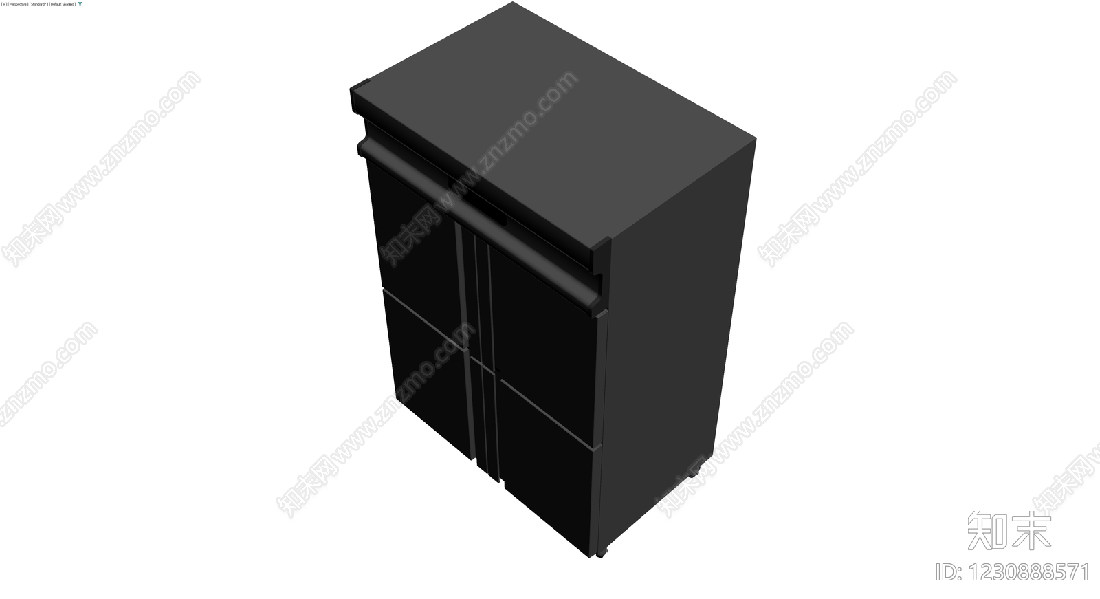黑色四门移动柜体3D模型下载【ID:1230888571】