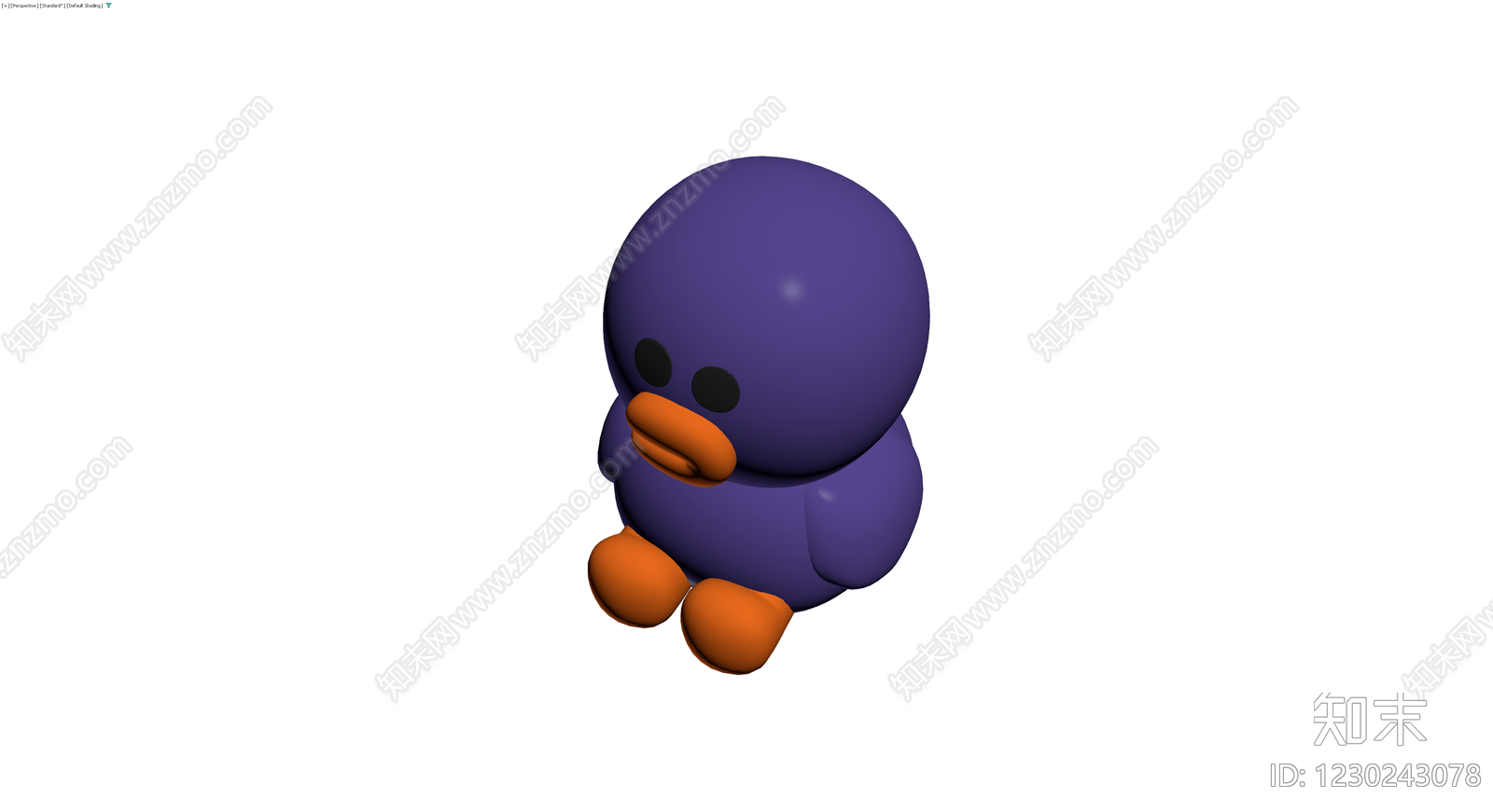 紫色卡通鸭子摆件3D模型下载【ID:1230243078】