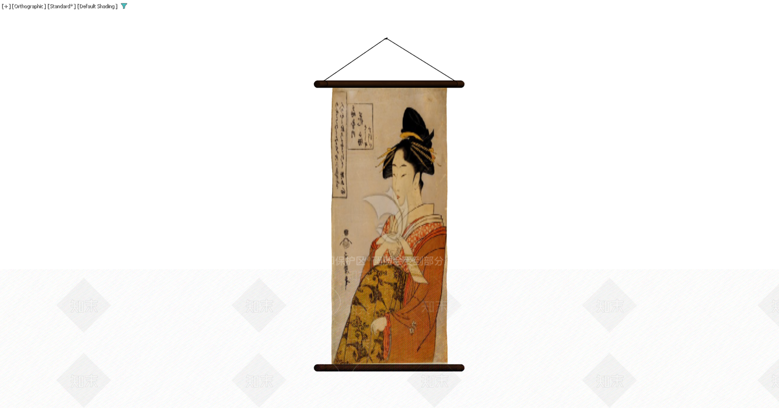 日式美人挂画3D模型下载【ID:1229580434】