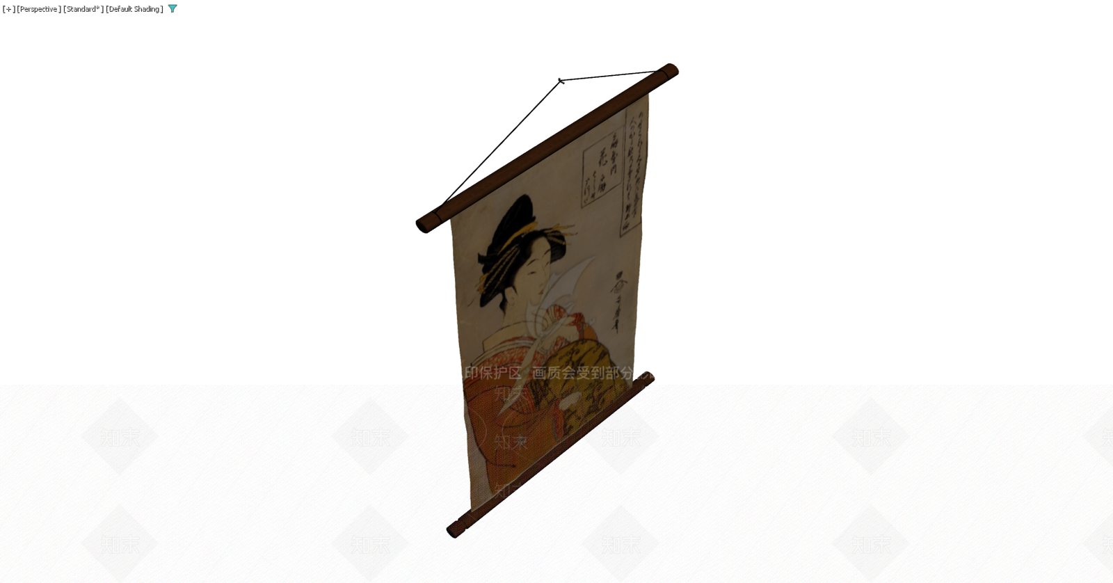 日式美人挂画3D模型下载【ID:1229580434】