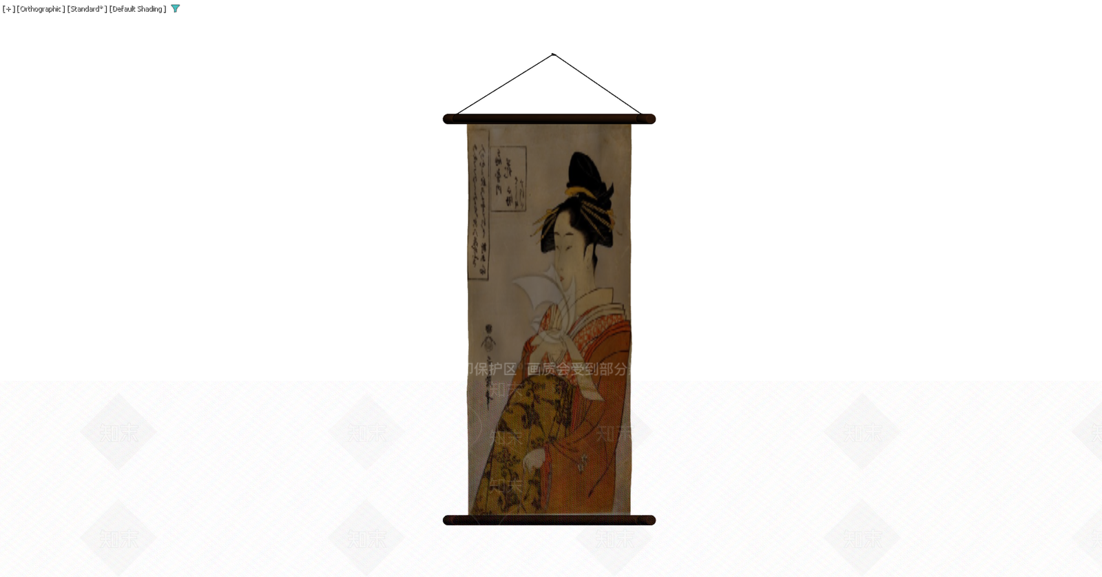 日式美人挂画3D模型下载【ID:1229580434】