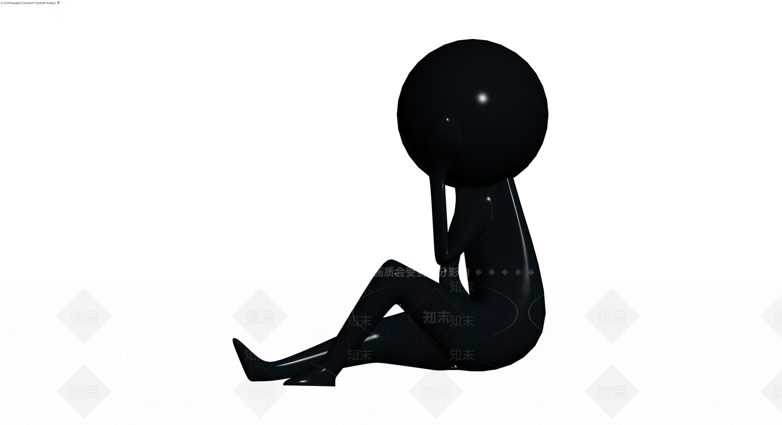 黑色人物雕塑模型3D模型下载【ID:1229678770】
