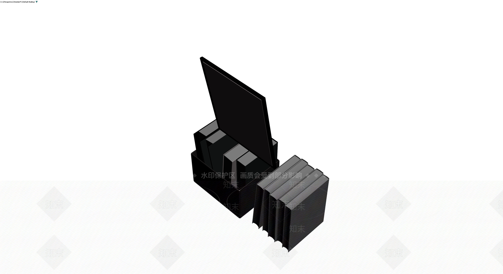书籍与收纳盒组合3D模型下载【ID:1229996953】