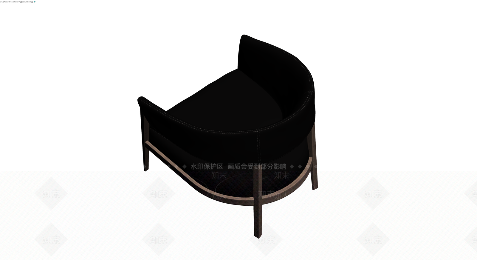 黑色弧形软包扶手椅3D模型下载【ID:1230162980】