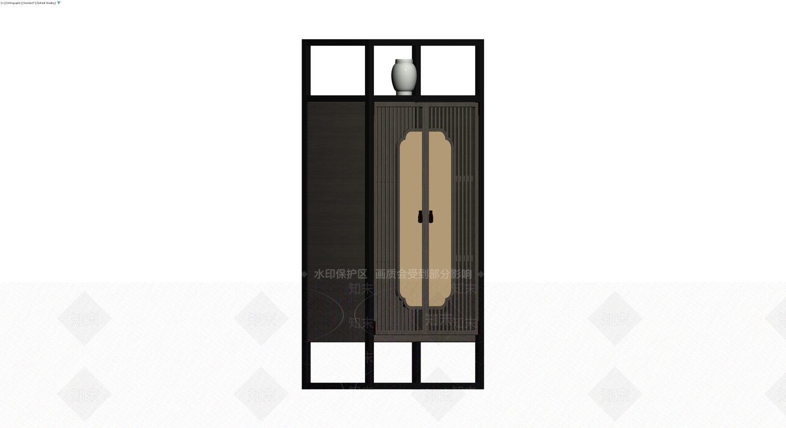 新中式实木边柜3D模型下载【ID:1229686366】