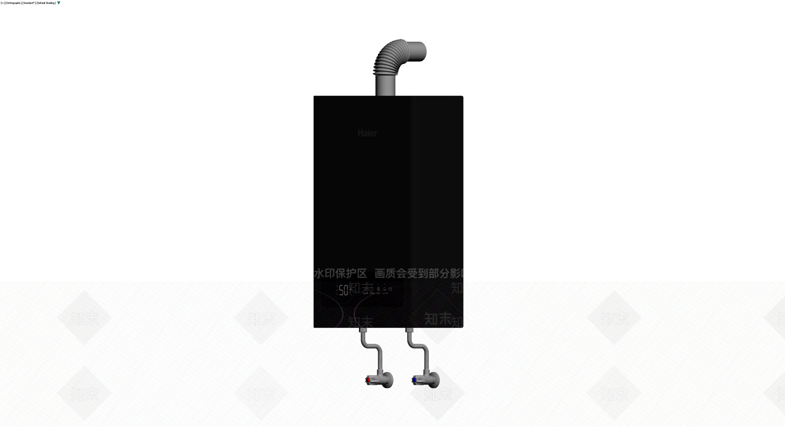 黑色燃气热水器3D模型下载【ID:1230352626】