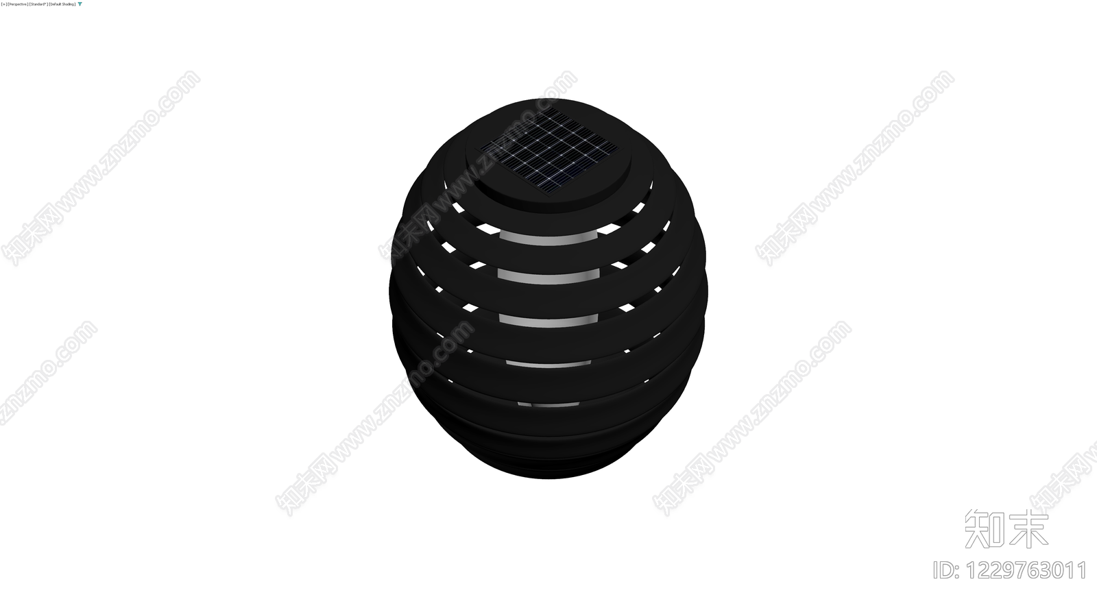 太阳能球形户外灯3D模型下载【ID:1229763011】