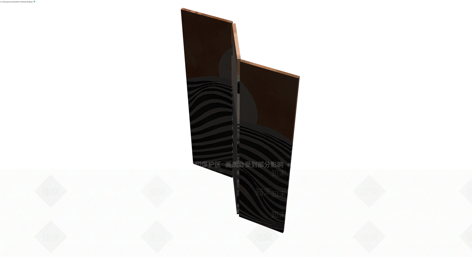 黑灰条纹三折屏风3D模型下载【ID:1230555615】