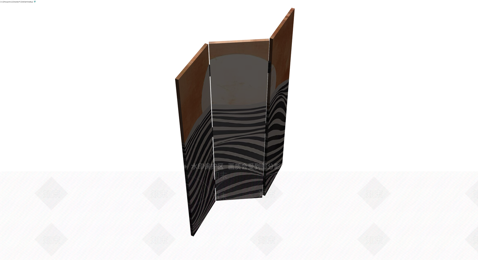 黑灰条纹三折屏风3D模型下载【ID:1230555615】