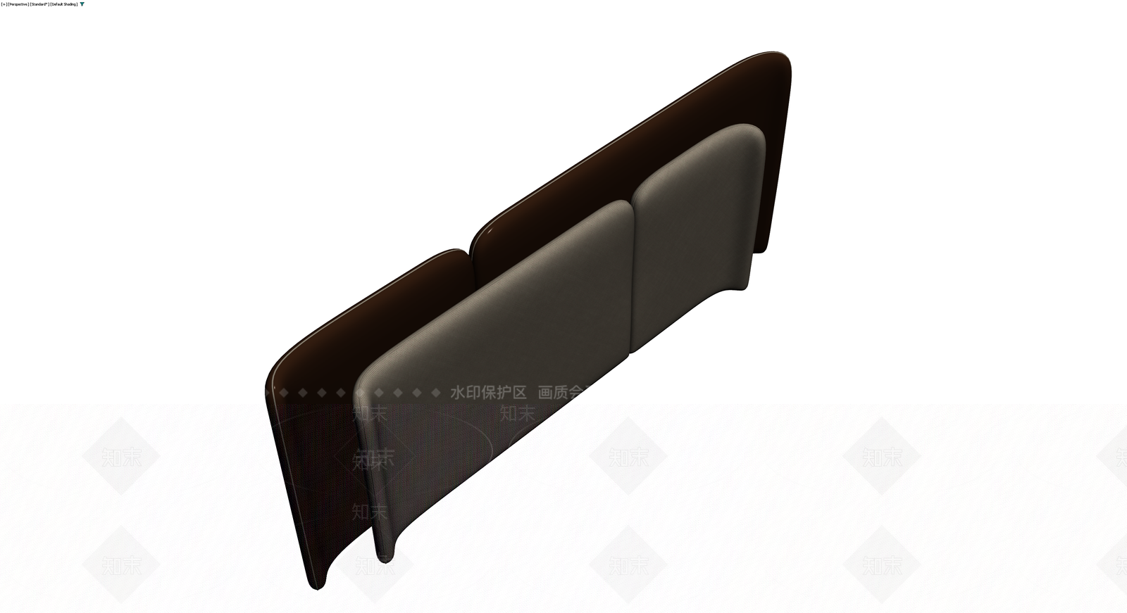 双人位深色软包沙发3D模型下载【ID:1230758284】