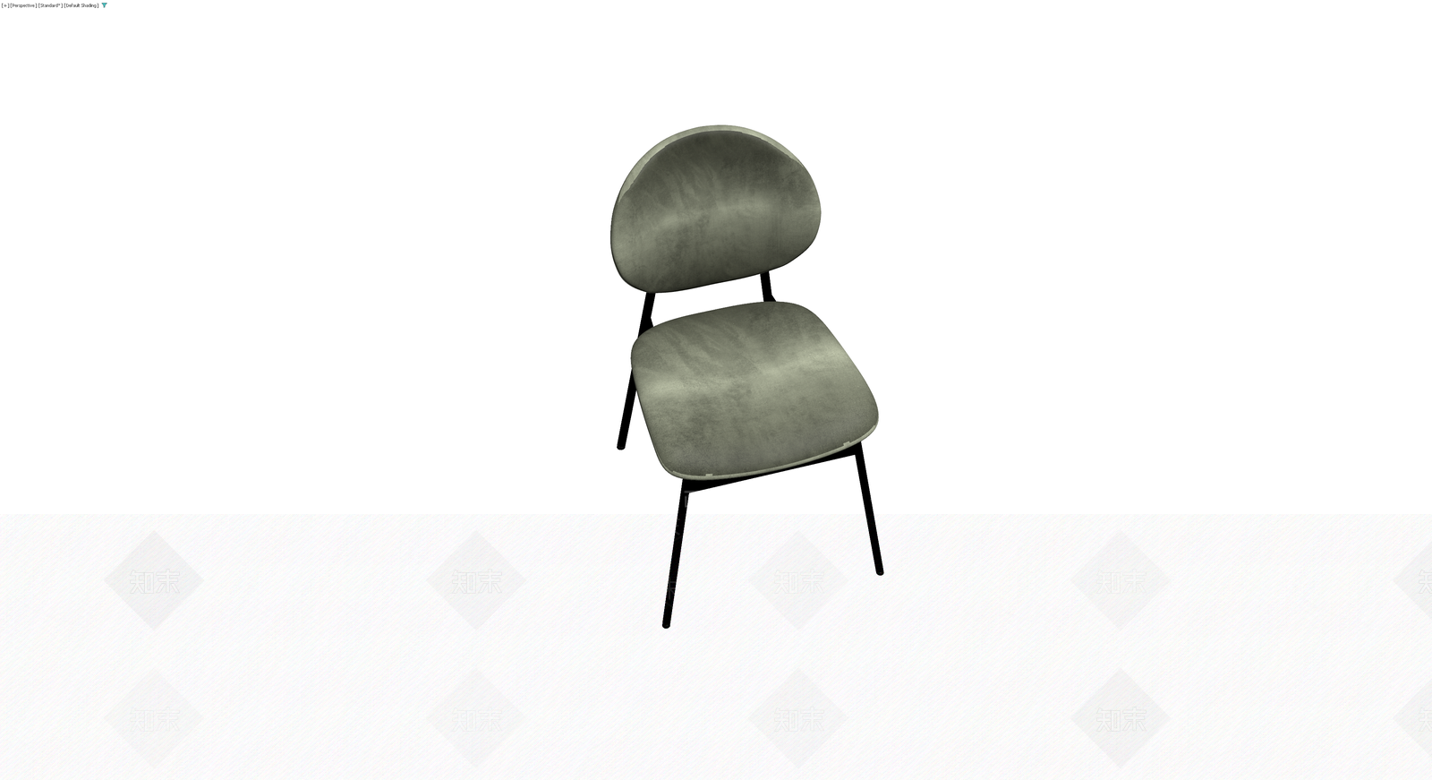 现代灰绿色软包餐椅3D模型下载【ID:1229897850】